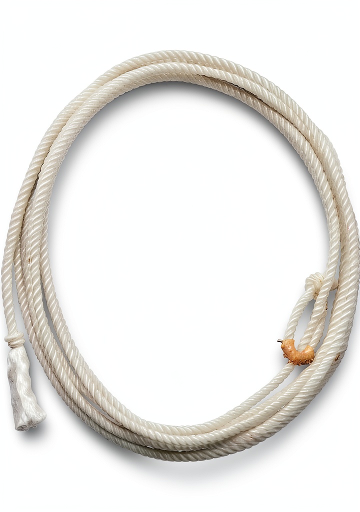 Child practicing roping with Weaver Equine waxed nylon rope in a backyard