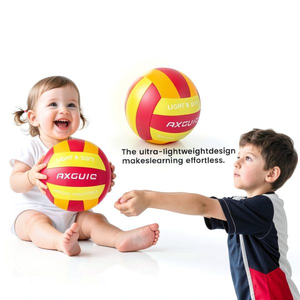 Soft Cloth Volleyball AXGUIQ Pink Yellow Indoor-2