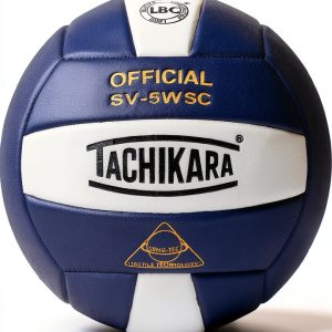 Tachikara Indoor Volleyball White Navy Leather-0