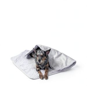 Furhaven Waterproof & Self-Warming Throw Blanket for Dogs & Indoor Cats, Washable & Reflects Body Heat - Terry & Sherpa Dog Blanket - Silver Gray, Medium-0