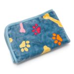 Blankets Soft Fluffy Premium Fleece Pet Blanket Blue Flannel Paw Print-0