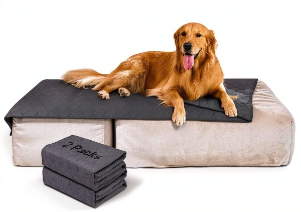 Roilpet Waterproof Dog Bed Cover Blanket 2 Pack Medium Dark Grey 54x82-0