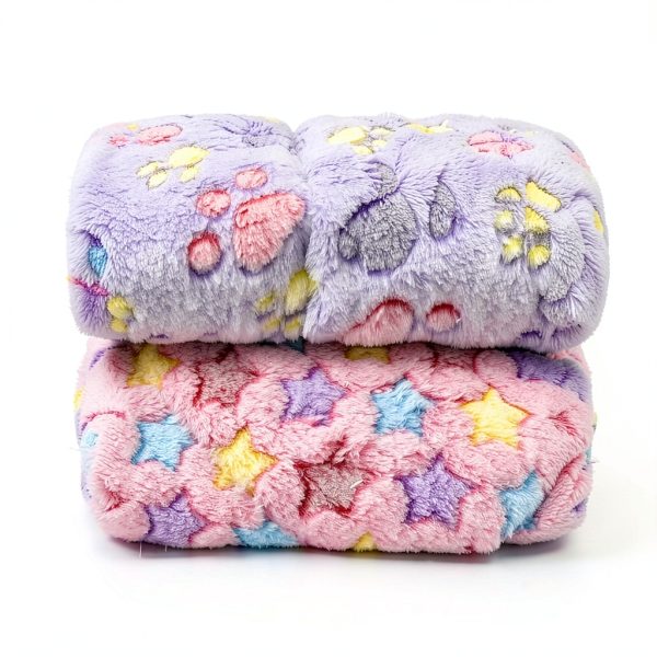Cat Blanket 2 Pack Ultra Soft Reversible Flannel Bed Red Purple-4