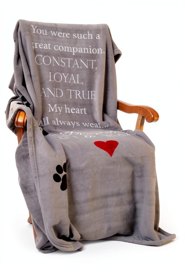Pawprints Left by You Pet Memorial Blanket – Fleece Throw, Heart-5