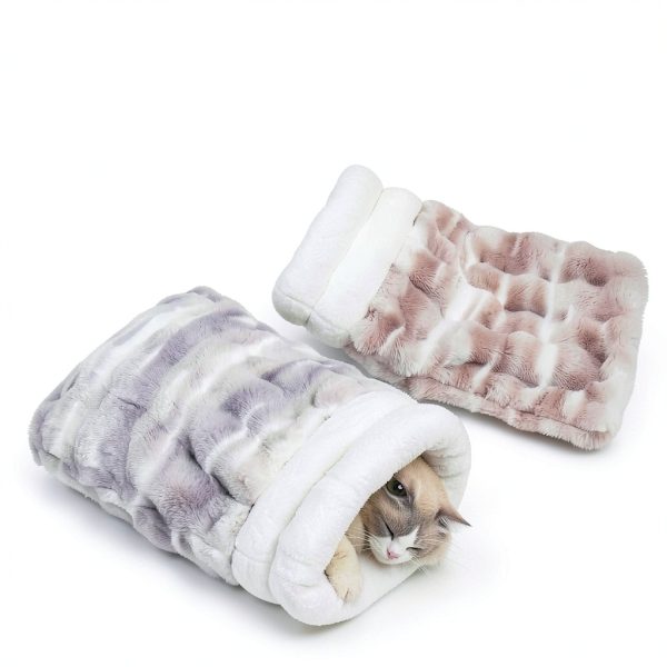 Cat Sleeping Bag by CHULPET Warm Plush Pet Bed for Cats & Small Dogs-3