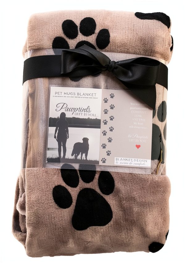 Pawprints Left by You Pet Memorial Blanket – Fleece Throw, Heart-0
