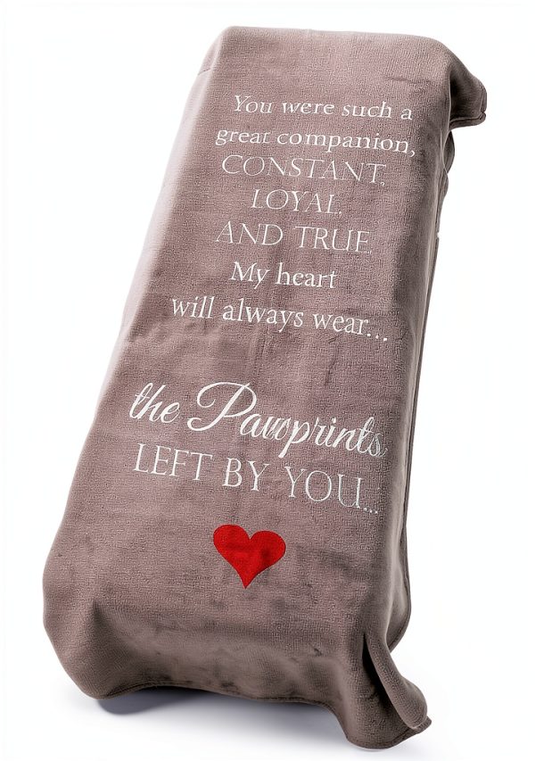 Pawprints Left by You Pet Memorial Blanket – Fleece Throw, Heart-2