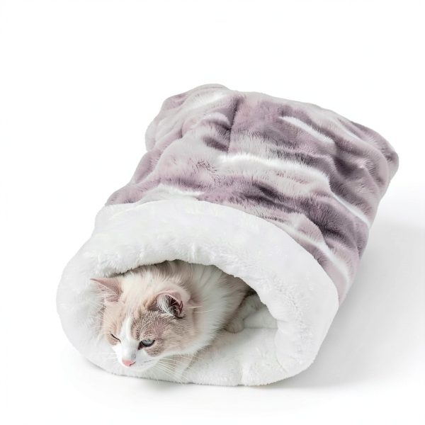 Cat Sleeping Bag by CHULPET Warm Plush Pet Bed for Cats & Small Dogs-1