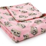 Fleece Throw Blanket Cats Kittens Pink Gray, Full-0