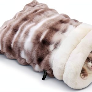 Cat Sleeping Bag by CHULPET Warm Plush Pet Bed for Cats & Small Dogs-0