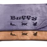 Custom Catch Personalized Large Cat Bed Blanket Gray Beige 30x40 Inch-0