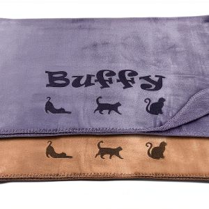 Custom Catch Personalized Large Cat Bed Blanket Gray Beige 30x40 Inch-0
