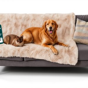 Waterproof Throw Blanket FurHaven Reversible Large Faux Fur Velvet-0