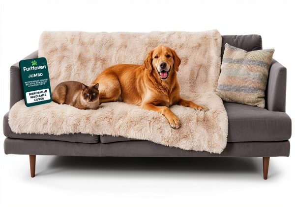 Waterproof Throw Blanket FurHaven Reversible Large Faux Fur Velvet-0