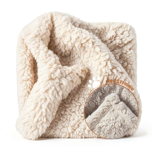 Cat Blanket Vowanop Small Dog Kitten Throw 16x24 Grey Beige 2 Pack-1