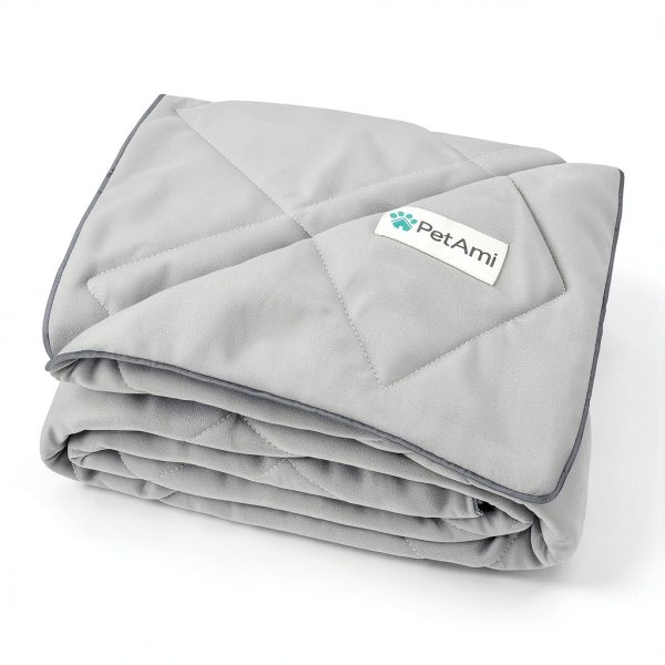 Cooling Dog Blanket by PetAmi Reversible Throw 40x60 Light Grey-0