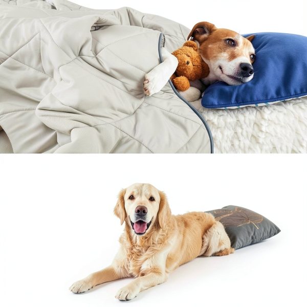 Cooling Dog Blanket by PetAmi Reversible Throw 40x60 Light Grey-1