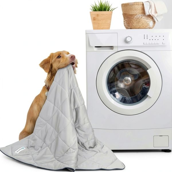Cooling Dog Blanket by PetAmi Reversible Throw 40x60 Light Grey-4