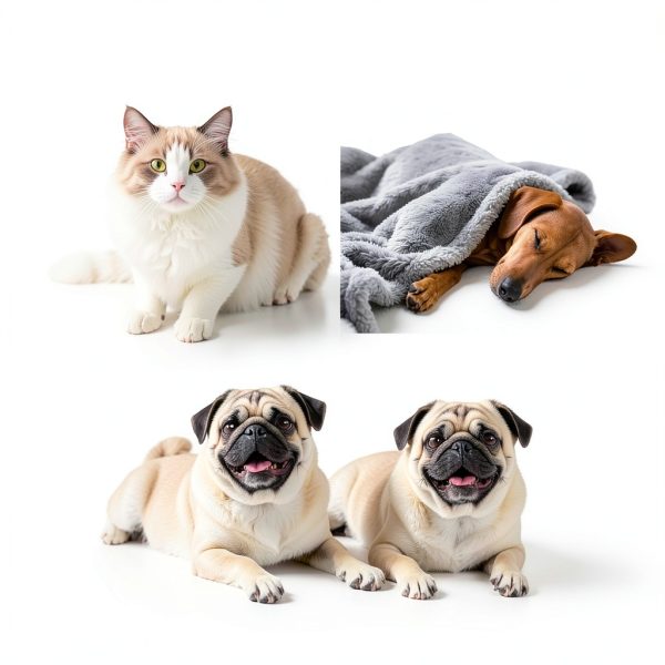Cat Blanket Vowanop Small Dog Kitten Throw 16x24 Grey Beige 2 Pack-3